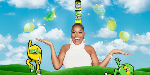 keke palmer with starry soda cans